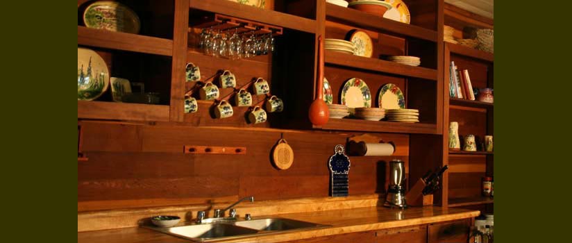 Redwood barn kitchen